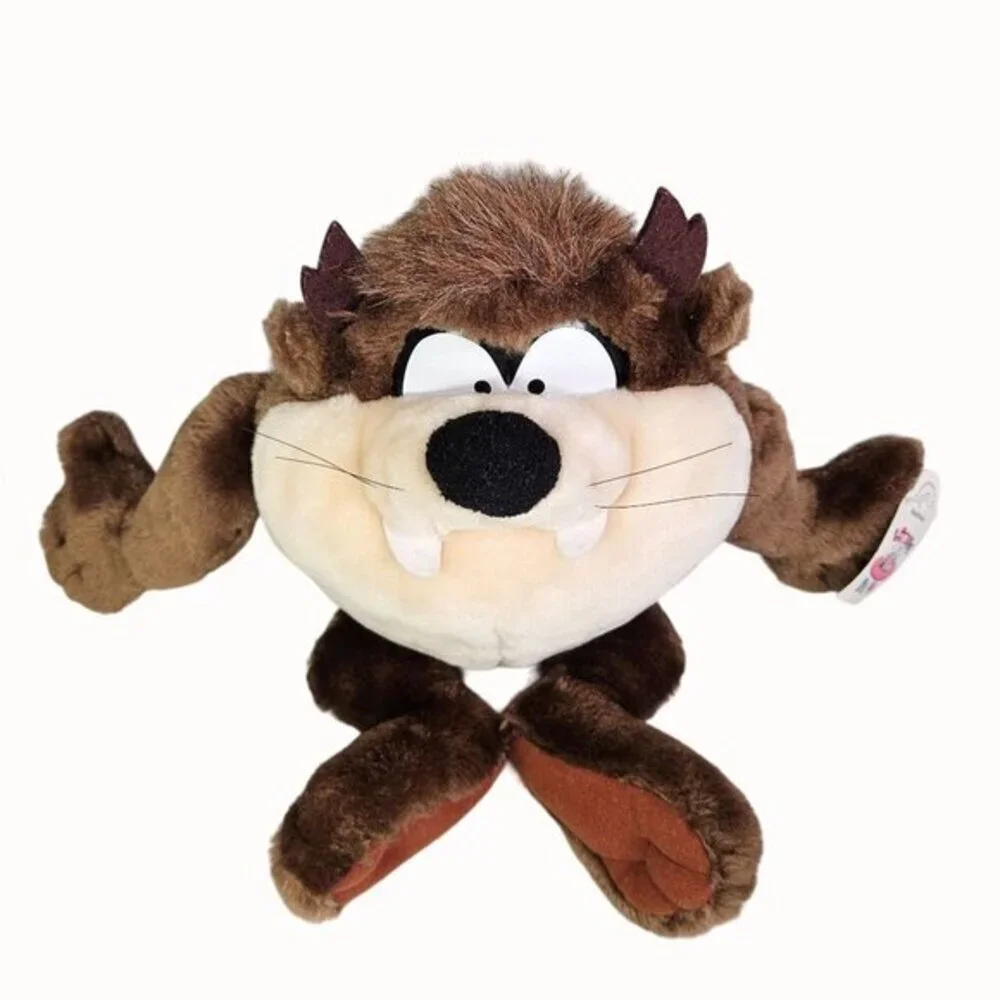 TAZ Tasmanian Devil Looney Tunes Plush Stuffed Animal 1996 Applause Tag Vtg